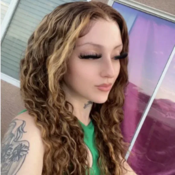 30 INCH 180% Density Highlight Ombre 13x4 Curly Human Hairfor Woman